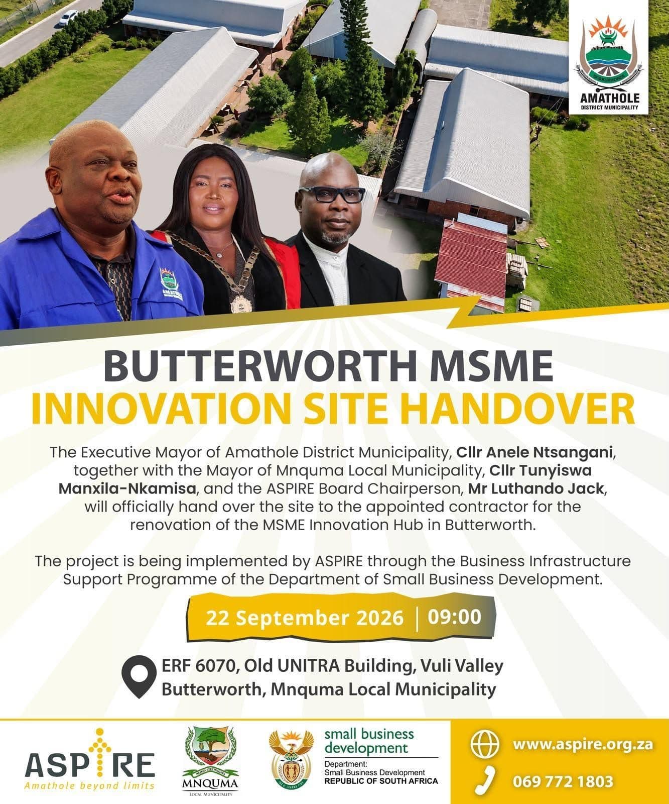 Butterworth MSME Innovation Hub Site Handover