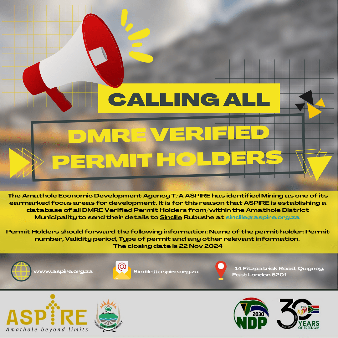Establishing a database of all Department of Mineral Resources (DMRE) Verified Permit Holders